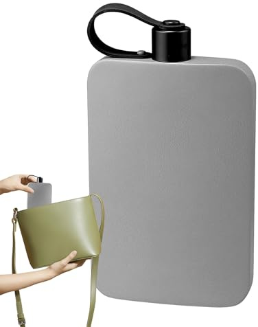 Gourde Plate Portable,Gourde Isotherme Camping En Acier Inoxydable Avec Bouchon | Gobelet Plat 500ml Anti-Fuites Pour Randonnée Sport Transport Salle De Sport Sac À Dos Camping