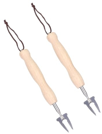 Parliky Forchette Telescopiche per Barbecue 2 Pezzi in Acciaio Inox con Manico in Legno a Forma di Zucca Spiedo da Campeggio per Grigliate All’Aperto e Picnic Famiglia