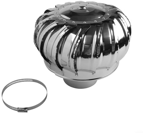 ZWEquipint Capot d'aération de toit non alimenté en acier inoxydable 304, 110 mm, pour cuisine, salle de bain, usine, entrepôt, échappement