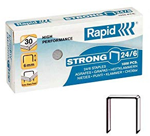 Grapas rapid n 24/6 galvanizadas strong caja de 1000 grapas