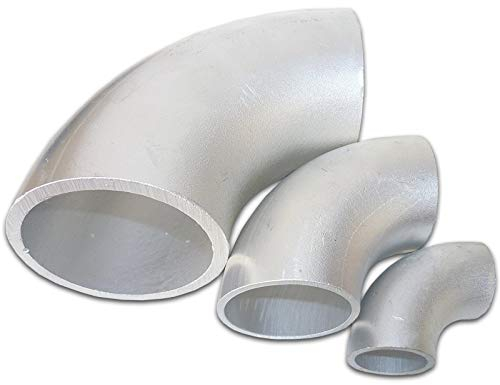 B&T Metall Aluminium Rohrbogen 90°, Ø Größe 25 x 3,0 mm | Alu Schweissbogen Kniestück | Schweiß-Fitting Bauart Norm 3 | gepresstes Winkelstück | eloxierfähiger Stahlrohr-Bogen AlMgSi0,9