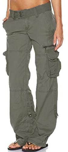 Uillui Womens Relaxed Fit Baggy Cargo Pants Y2K Teen Girls Trendy Low Waist Parachute Pants Wide Leg Trousers Hiking Pants Gray