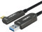 GeoHN.G USB A auf USB C Glasfaserkabel 10M, 90 Grad Rechter Winkel USB 3.2 10Gbps Aktives Optisches USB C Langstreckenkabel für VR/AR, Quest2, Webcam, Kamera, Mini-PC und Mehr