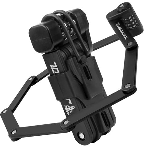 Compact Folding Bike Lock Compact Lightweight High Security Anti-Theft Bicycle Lock 33.46inch with Combination Lock for Bikes or Scooters