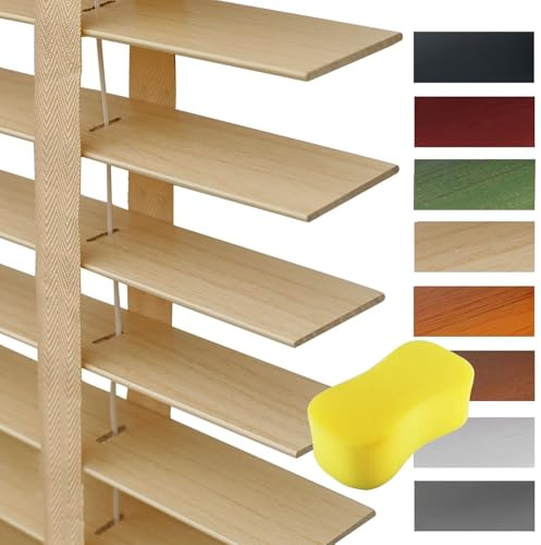 Tende Veneziane in Legno Su Misura per Interni Multicolore Tende Orizzontali Persiane Oscuranti per Finestra Soggiorno Cucina Camera 25 30 35 45 60 80 100 130 160cm Facili Da Montare(Beige)