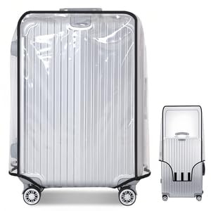 Wefaly Housse Valise Protection Transparent, 28 Pouces Housse de Valise en PVC Imperméable 1 Pièces Houss e Protection Valis e Protege Valis e Compatible avec la Plupart des Sacs