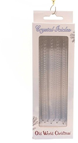 Old World Christmas Crystal Icicles Glass Blown Ornament for Christmas Tree, Handcrafted Holiday Decoration