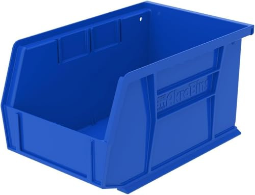 Akro-Mils 30237 AkroBins Plastic Storage Bins, Space-Saving Stackable Bins for Garage, Pantry, Craft Organization, 23,5 cm x 15,2 cm x 12,7 cm, Blue, 12-Pack