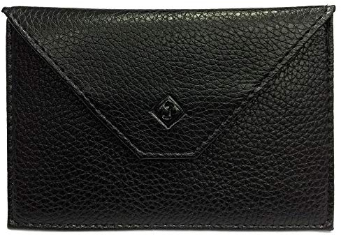 LOLUNA® Porte Papier Voiture en Cuir, Forme enveloppe, étui Carte Grise, permis Conduire Tout, Plusieurs Couleur Homme et Femme (Noir)
