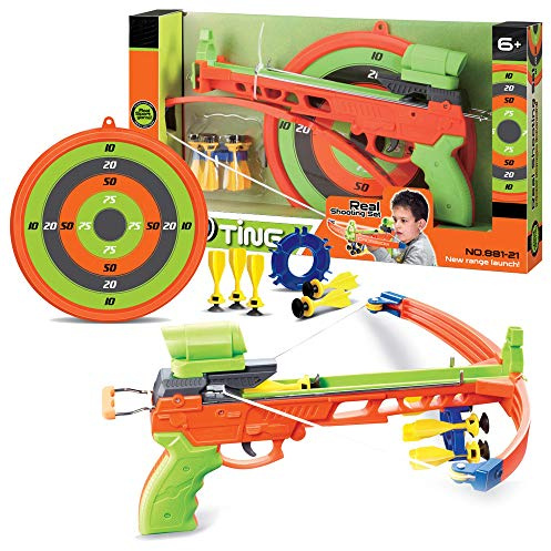 URBN-TOYS Juego de ballesta para niños con tornillos objetivo arma flechas tiro con arco juguete de jardín divertido