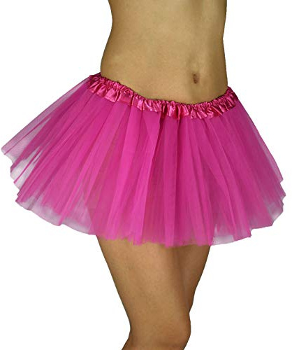 KICOFIT Tutu Skirts Women Girls Halloween Costume Party Dress Up Running Skirt 4 Layers 5 Layers Rose Pink