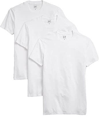 Gap Herren T Rundhalsausschnitt (3er-Pack) Baselayer-Shirt, Optisches Weiß, Mittel