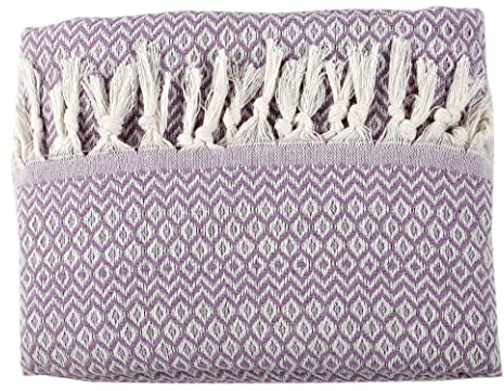 Tuiste Colcha Bouti para una Persona Lila 150 x 200, Cubre Cama Multiusos, Plaid Cubrecama, Fina con diseño de Rombos, para Primavera, Verano, otoño e Invierno, Jarapas, Manta Foulard, Cubresofa