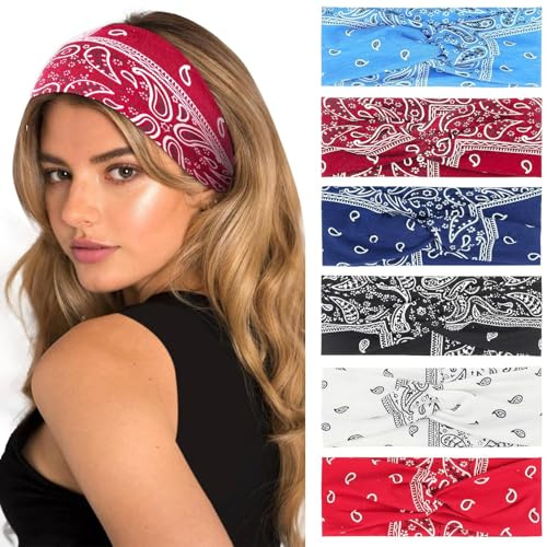 PROPOG Hair Bands for Women, Head Bands Adult Women Elastic Headbands for Women's Hair Stretchy Headband Soft Head Scarf Bandana Headscarf Hairbands Accessories for women Sports Yoga Exercise Running