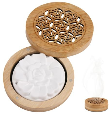 Diffusore di Oli Essenziali Aromaterapia Pietre profumate per oli essenziali Diffusore Oli Essenziali Piccolo Con Scatola di Profumo di Legno per Soggiorno Bagno Auto Camera da Letto spa Yoga