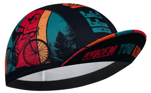 Corsehild Cycling Cap with Sun Visor, Lightweight Polyester Bike Hat for Men & Women, Breathable Under Helmet Design for Road Biking & Outdoor Sports