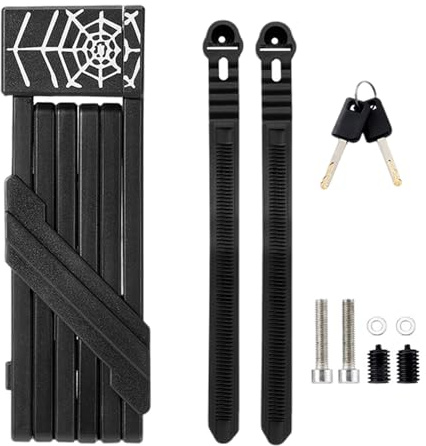 Javoryxh Serrure Pliante pour Vélos Scooters Motos avec Chaîne Pliable À Clé Antivol Pliable en Métal Robuste Haute Sécurité pour Vélo De Route
