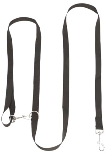 Hundlöpning dragkraft bälte handsfree hundbälte justerbar kedja 230 cm dubbla koppel för hundpromenader multifunktionellt nylonrep (svart)