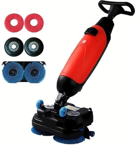 PioMue Lavasciuga Pavimenti Commerciale, lavasciuga Pavimenti Automatica Leggera, con Pista di Pulizia da 43 cm, aspira Rapidamente Dopo Il Lavaggio, Perfetta per uffici o Negozi al Dettaglio Red