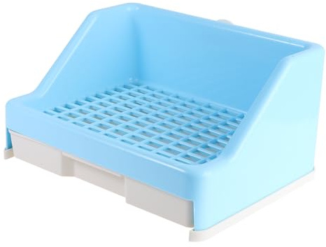 TOYANDONA Toilette a Cassetto per Conigli Domestici Vasca Antiribaltamento in Plastica Resistente, Rete Inferiore Antiscivolo e Meccanismo Anti-spruzzo, per Orecchie Cadenti e Addestramento