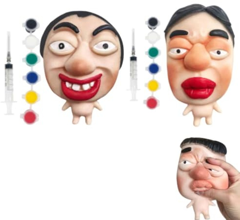 Pimple Popping Toy, Fyllbar silikon Pimple Popper Squeeze Fidget Toys, DIY Face Pimple Popping Kit med pigment, mjuk sensorisk leksak, roliga nyheter presenter för barn Vuxna (A+D)
