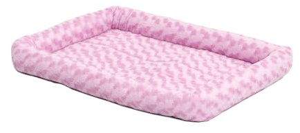 MidWest Homes for Pets QuietTime Fashion Dog Bed – Pink Faux Fur Bolster, Ultra-Soft and Machine Washable, Fits 76 cm Crates and Carriers, for Medium Breed Dogs