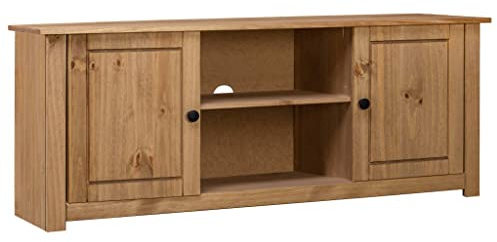 vidaXL Massivholz Panama-Kiefer TV Schrank Lowboard TV Möbel Board Tisch Fernsehtisch Fernsehschrank HiFi-Schrank Sideboard 120x40x50cm