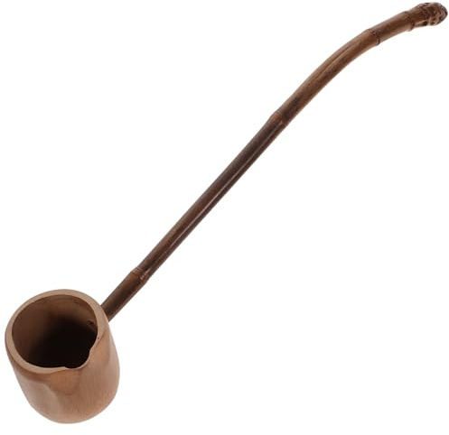Luxshiny Wooden Spoons Wooden Ladle Japanese Tea Ceremony Ladle Handled Water Dipper Bailer Bamboo Root Spoon Water Scoop Tea Ceremony for Home House Wooden Spoons Soup