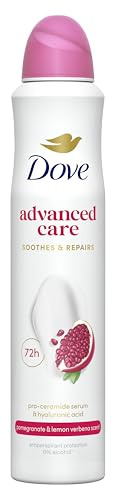 Dove Advanced Care Go Fresh Déodorant anti-transpirant à la grenade et à la verveine citronnelle avec triple technologie hydratante Spray pour une protection 72 heures et un soin des aisselles 200 ml
