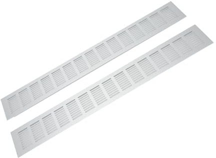 Rektangulär Skåpventilationsgrill 2 St Ventilationsventil Aluminiumlegering Rektangulär Ventilationsplatta för Skoskåp (80 * 600 mm)