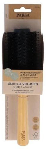 PARSA Beauty Bambus Volumenbürste Aloe Vera groß ø 33mm, FSC®-zertifizierter Bambus, Wildschweinborsten, Keramikmantel, für Volumen und Fülle, seidiger Glanz, formstabil, feuchtigkeitsresistent