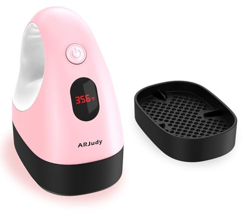 ARJudy Mini Transferpresse – Ultraleichte tragbare Hitzepresse & Presse Plotter Maschine mit 3 Heizstufen & Temperaturanzeige, Mini Bügeleisen für Basteln, T-Shirts, Schuhe, Hüte & HTV-Vinyl DIY, Rosa