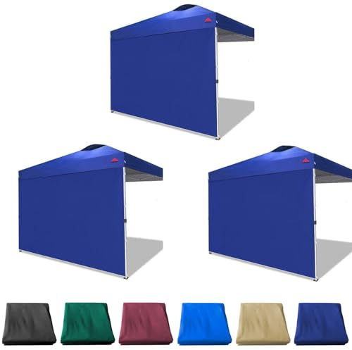 JANCANOPY SunWall – Lot de 3 parois latérales d'auvent uniquement, cadre d'auvent de 25,4 x 25,4 cm, bleu marine