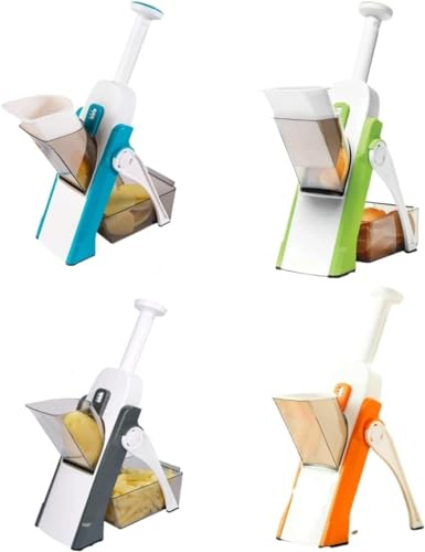 cecarogroup Mandolina Affettatrice Manuale Multifunzione, per taglia verdure verticale professionale con Spessore regolabile, Patate, Cipolla, Frutta, Cutter Kitchen