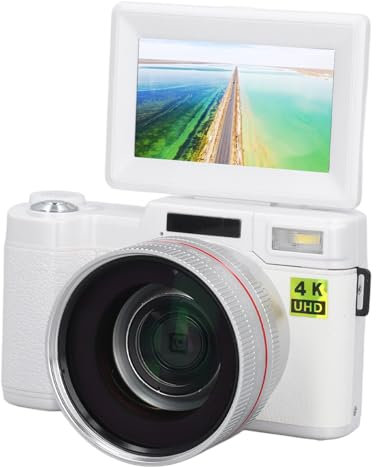 4K-Digitalkamera für Fotografie mit Autofokus, Verbesserte 48-MP-Anti-Shake-Vlogging-Kamera für YouTube, 3-Zoll-180-Flip-Screen-kompakte Reisekamera mit 4-fachem Digitalzoom