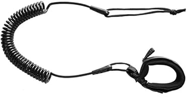 Leliafleury Black Surfboard Leash, Surf SUP Board Leash, TPU Coiled Surf Board Strap, Surfboard Ankle Strap