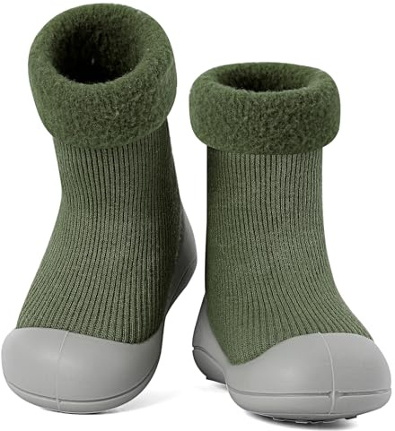 MK MATT KEELY krypskor baby vinter strumpor skor varma småbarn flickor pojkar utomhus halkfria löparskor, Mörkgrön, 6-12 månader