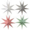 JSTHHTT Lot de 4 Étoiles en Papier de Noël, 3D en Papier à Suspendre, Hanging Paper Star Christmas, Noel Blanche Papier Suspendre, pour Noël Mariage Fête Danniversaire Décoration