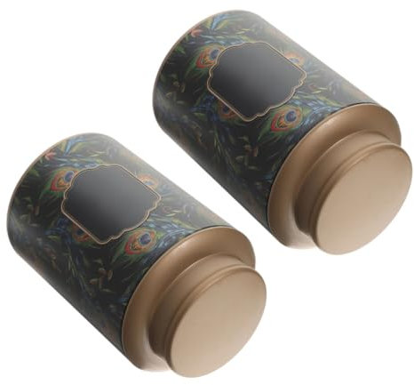 Ciieeo 2piezas Latas De Almacenamiento De Té Herméticas De Hojalata Contenedores De Té Y Café Botes De Almacenamiento De Dulces Y Especias Recipientes Metálicos Con Tapa