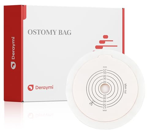 DERAYMI 22 sacchetti Stoma, accessori per colostomia a due pezzi, con superficie piatta, con velcro, telaio idrocolloide, accessori per colostomia (DH4-base)