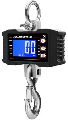 Báscula de grúa, Báscula colgante digital con control remoto 1000 kg / 2204 lbs Báscula de grúa de servicio pesado Unidad de báscula de gancho industrial con retroiluminación LCD,Gran fiabilidad(Blau
