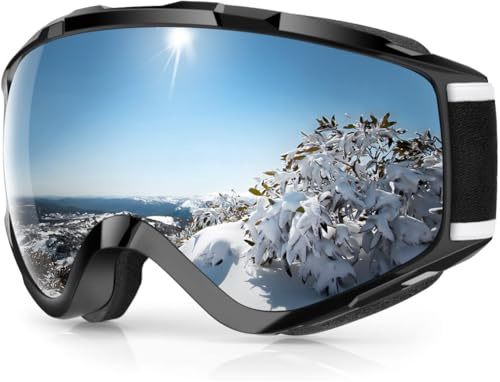 Findway Lunettes de ski - Anti-buée, protection UV à 100 %, anti-éblouissement, compatibles avec un casque, pour femmes, hommes, jeunes et adolescents, pour snowboard et motoneige