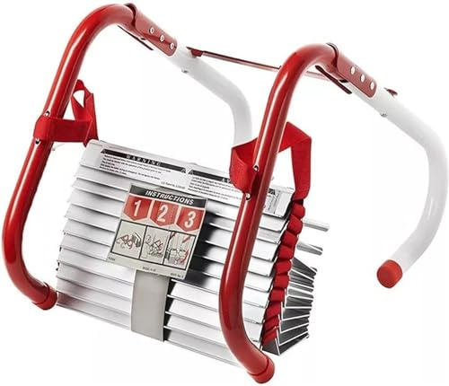 DJXLMN Scala antincendio portatile antiscivolo, scala di emergenza riutilizzabile con ampi gradini per una rapida evacuazione da finestre e balconi