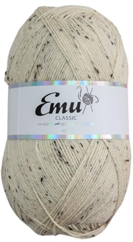 Emu Classic Aran with Wool Tweed Yarn 400g Ball 840m, Sandstone Tweed - 221