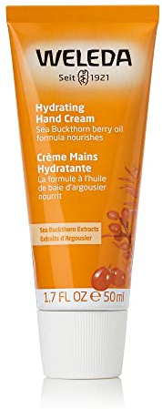 Weleda Crema Mani Olivello Spinoso, di facile assorbimento, nutre e idrata la pelle delle mani per un effetto vellutato, piacevole fragranza di mandarino e pompelmo (1X50 ml)