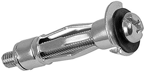 Merriway BH02858 Molly Bolt Plasterboard Hollow Wall Door Anchor, M6 x 42 mm (1/4 Inch x 1.5/8 Inch), Bright Zinc Plated , Pack of 10 Piece