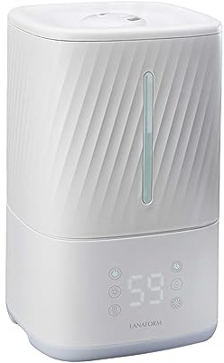 LANAFORM - Napo - Humidificateur D'air - Vapeur Tiède Et Froide - Diffuseur Huiles Essentielles - Mode Nuit - Silencieux - Capacité De 4.5 L - 3 Intensités - 50 M2