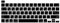 MiNGFi Silikon Arabisch Tastaturschutz für MacBook Pro 13 M1/M2 A2338 (2020–2023), A2289 (2020), A2251 (2020–2021), Pro 16 A2141 (2019–2021) US/ANSI Tastaturlayout - Schwarz