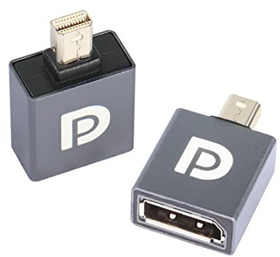 YACSEJAO Mini DisplayPort to DisplayPort Adapter 8K@60Hz Mini DP to DP Extension Converter Adapter-Thunderbolt and Thunderbolt 2 Port Compatible（2Pack）