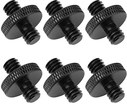 Frgyee 6 Stück 1/4 Männlich Gewinde auf 1/4 Männlich Gewinde Stativ Schrauben Adapter Doppelseitiger Standard-Montagegewindekonverter für Kamerakäfighalterung